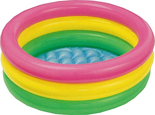 Intex 3KB Kid's Inflatable Baby Bath Tub Pool, 2ft, 3-4 Years (Multicolour)