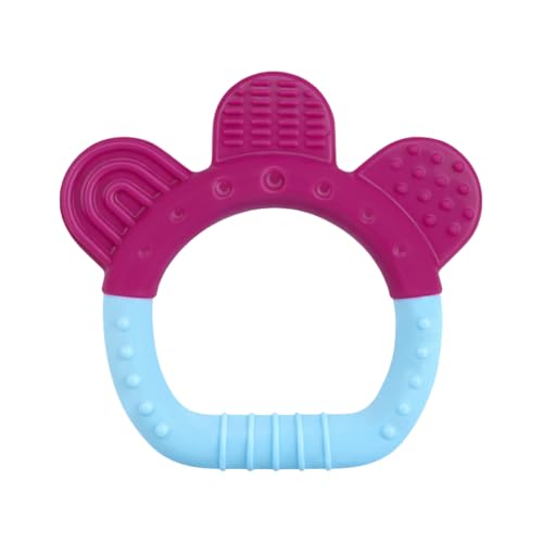 Infantso Non-Toxic Food-Grade Silicone Baby Teether, BPA-Free for Pain-Relief Easy Teething, for 2+ Months Babies (Ring Blue)