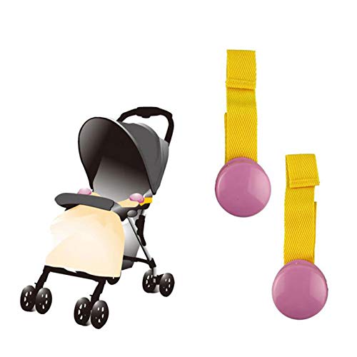 Safe-O-Kid® (2 Pcs) Baby Stroller Clip, Glossy Blanket Clip Multipurpose Pram Toy Holder | Stroller Accessories for Hanging Bags, Toys, Hats & Burp Cloths - Pink