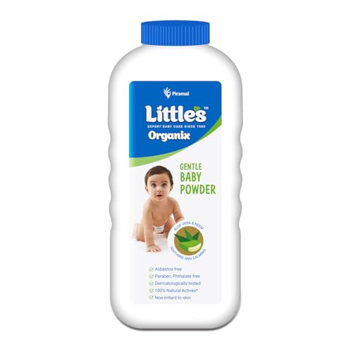 Little's Organix Gentle Baby Powder I Enriched wIth Organic Ingredients - Neem & Aloe Vera extracts I Free from Parabens & Phthalates, Pack of 400g, White