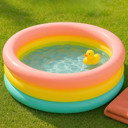 Toy Imagine™ 2 ft Swimming Pool for Kids Small Size for 0 to 2 Years | Inflatable Round Ring Baby Bathing Tubs for Kids | Pool Indoor & Backyard, Garden.
