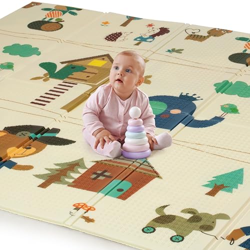 LuvLap Number Zoo Double Sided Water Proof Baby Play Mat, Multicolor, Reversible Floor mats for Kids, Baby mats for Floor, Crawling Baby, Extra Large Size, 6'5
