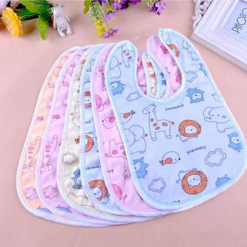 MELVIS Fastdry Bibs - 6pcs | Baby bibs for 6 to 12 months | Bibs for new born baby 0 to 6 months | Waterproof Spill Resistant Bibs | Soft cotton bib | Infant Apron