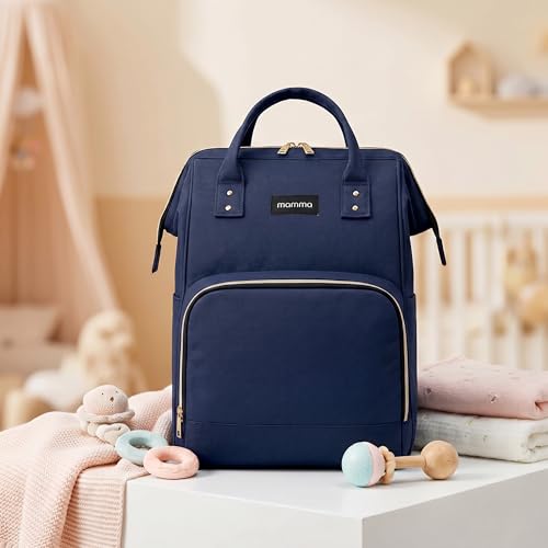 MAMMA Diaper Bag for Mothers for Travel, Baby Bag for Mother Travel, Hospital Bag for Delivery Women, Baby Diaper Bag for Mom, 12 Pockets Diaper Bags for Mothers with 9 Months Warranty