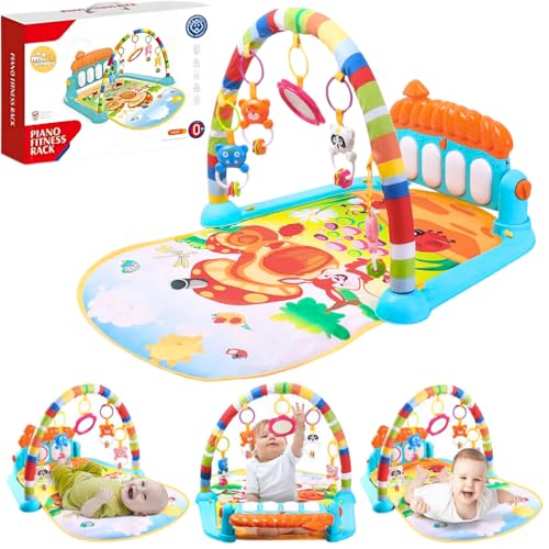 Mini Wonders Baby Gym Play Mat with Hanging Toys | Tummy Time Activity Gym for Newborns | Soft Mat with Rattles & Mirror | Sensory Development Toy 0-12 Months