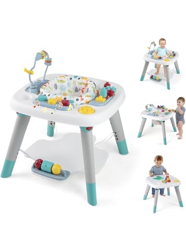 Richtots Premium 6-in-1 Baby Activity Center, Baby Jumper & Interactive Play Table with 360° Rotating Seat, Detachable Toys & Music, Montessori,6-36 Months