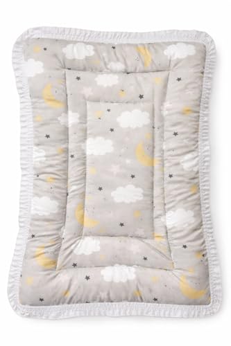 New Born Baby Mattress | Godadi | Soft Cotton Crib Sheets | Godari | Baby Bed | Crib Sheet | Cartoon Mat Baby Godadi | Baby Bedding Set (Light Grey)