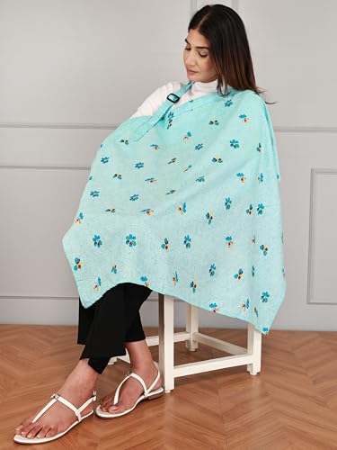 Switchon Feeding Apron Cover Cotton Maternity Baby Breastfeeding Multipurpose for Mothers (Turquoise)