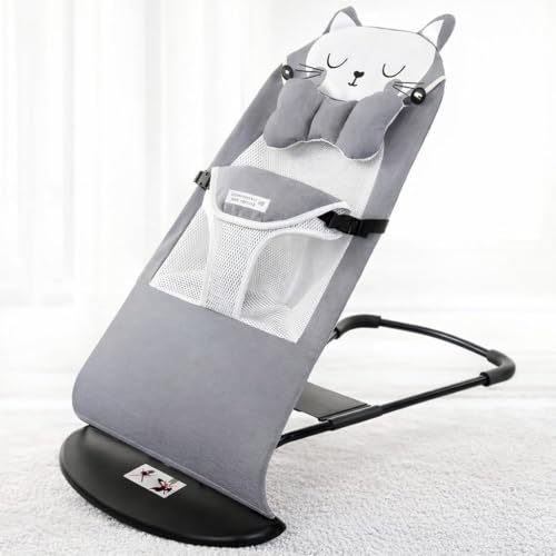 Ergonomic Natural Baby Bouncer Rocking Chair with Multi-Position Recline | Portable Foldable Infant Seat with Safety Harness & Toy Bar | Newborn to 12 Months | Lightweight & Comfortable Infant Rocker