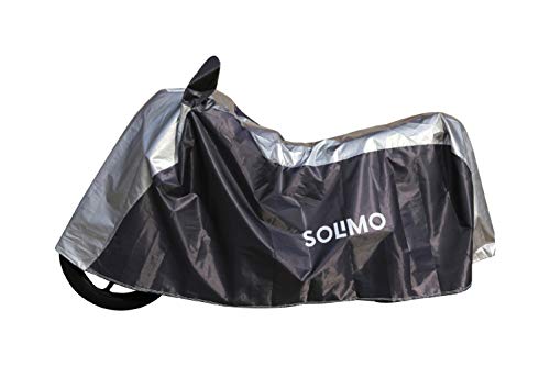 Amazon Brand - Solimo Universal Bike Water Resistant Bike Cover (Dark Blue & Silver)