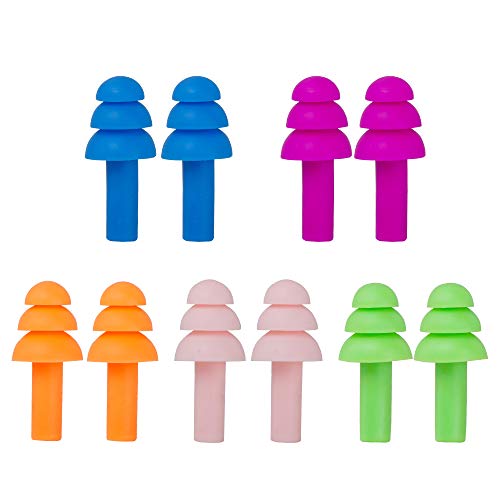 Futurekart Ear Plugs Softa Gel Noise Reduction for Sleping/Medittion/Swiing Adult Child/Reusable for Travel - 5 Pairs - Random Color