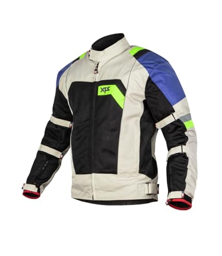 Xts Speedway Riding Jacket I Mesh Protective Motorcycle Riding Jacket With Impact Protection And Abrasion Resistance - White Blue, Large