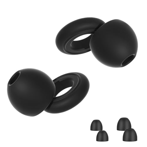 ZIBUYU® Noise Cancelling Ear Plugs for Sleeping, Soft Silicone Reusable Earplugs with Storage Case, Black Ear Buds for Sleeping Includes Extra Ear Tips