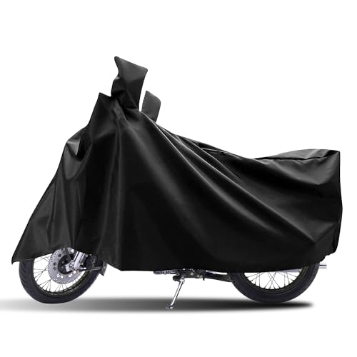 CABIUS Universal Motorcycle Cover, UV Protection, Dustproof Bike Body Cover for Two Wheeler, Scooter, Bike, Scooty, Activa, Motorcycle (Black)