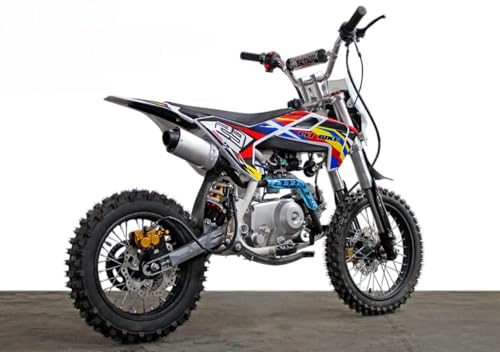 Gigaglitz Pit Bike 125CC Four Stroke Petrol Engine Dirt Bike, Automatic Transmission, Self Start, All Disc Brakes, Racing Style Motorcycle