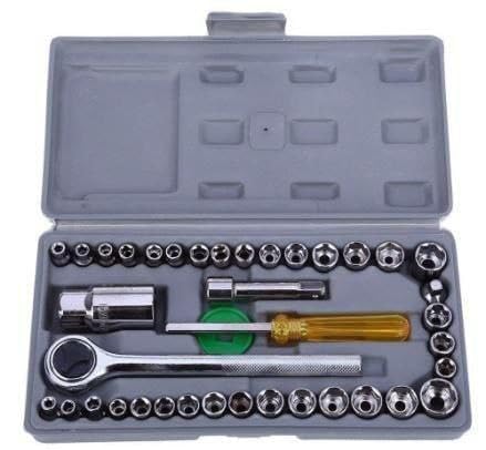 KIMU 40 in 1 Screwdriver and Socket Set, Automobile Motorcycle Tool Kit with Ratchet Wrench, Hardware Auto Car Repair Tool Box