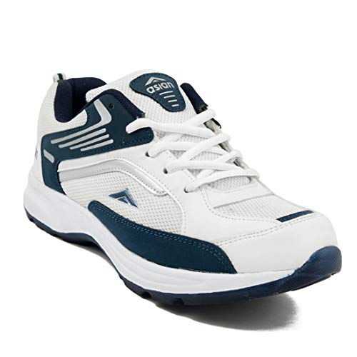 ASIAN Future-01 White Blue Running,Sports,Walking,Gym Shoes for Men,UK 7
