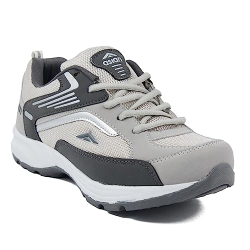 ASIAN Men's Future-01 White Sports Latest Stylish Casual Sneakers,Lace up Lightweight Shoes for Running, Walking, Gym (Grey, Numeric_7)