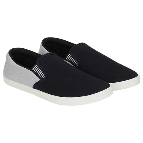 BRUTON Canvas Sneakers Casual Shoes for Men's & Boy's - Grey, Size : UK 9