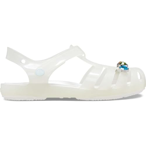 Crocs Unisex Kids Isabella Charm Sandal T Whi Croslite White Sandal | 8 UK |