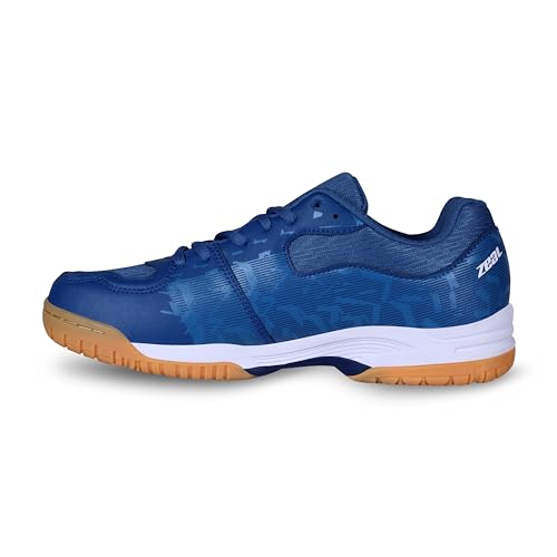 Nivia Zeal 3.0 Tennis Shoes for Men, Lightweight Court Shoes with Non-Marking Sole, Cushioned Insole & Breathable Mesh Uppers for Men (Moon Light Blue), Size UK06