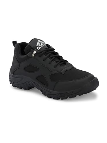 Leo's Fitness Shoes Men's Light Weight Waterproof Casual Shoes For Trekking,Hiking & Other Casual Purpose Black,7