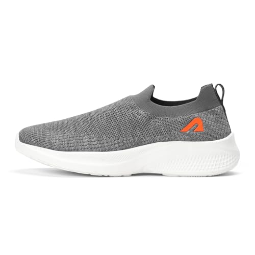Boldfit Walking Shoes for man Soft Cushioned Without Laces Shoes for Men Memory Foam Shoe for Men Comfortable Ortho Slipon Footwear for Boys Casual Walking Footwear Grey - Size 9