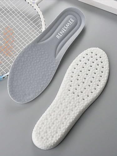 RENESMEE Memory Foam Shoe Insoles, Elastic Shock Absorbing Height Increasing Sports Shoe Insoles For Men And Women Cuttable Soft Breathable Honeycomb Orthotic Replacement Inserts (Size EU 40-45)