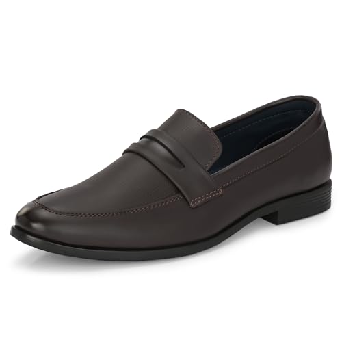 Centrino Formal Shoes for Men | Slip-On Dress Shoes with Cushioned Insole | Comfortable & Stylish Non Lace-Up Design for Office (9703)
