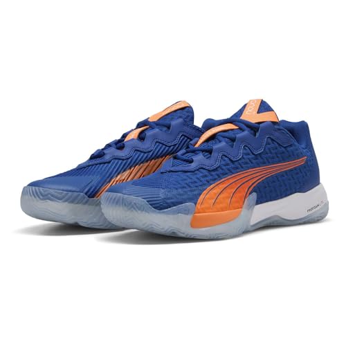 Puma | NOVA Elite Momo Gonzales Padel-Tennis Shoes | Vivid Blue-Heat Fire-White-Glowing Red | 10UK