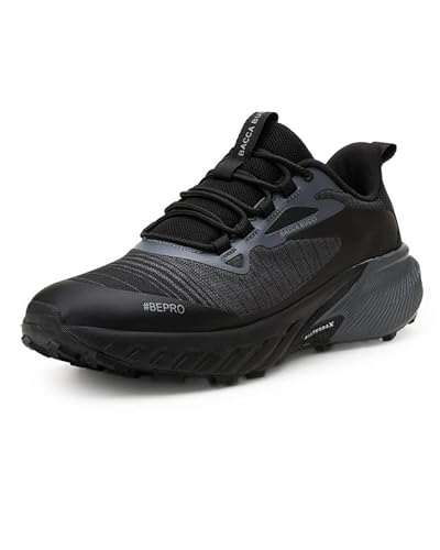 Bacca Bucci TrekZON Men’s Outdoor Trekking & Trail Running Shoes with AllTerraX Grip Outsole Carbon Black UK 8