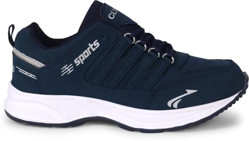 CLYMB Cosco Blue Sports Shoe with Synthetic Upper Lightweight Comfortable Mid Top Running Shoes for Men's & Boy's