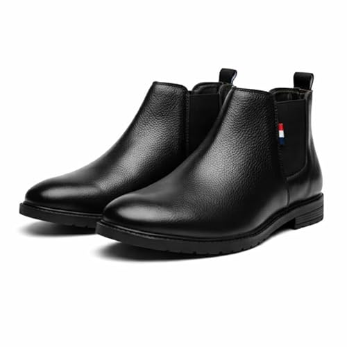 OFRI Chelsea Boots for Men Wrinkle Free Smooth Upper Slip On Ankle Boots, Classic Black Stylish Boots for Casual, Party & Office Outfits (Black, Standard, UK Footwear Size System, Adult, Men, Numeric, Medium, 9)