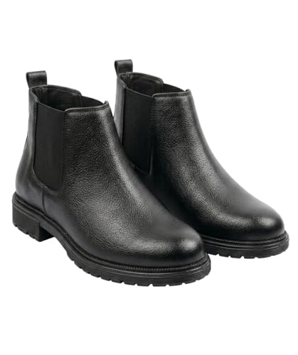 Men's Synthetic Leather Lightweight Comfortable Trendy Outdoor Casual Shoes Slip On Chelsea Boots High Tops, Soft Cushioned Insole, Comfortable Fit, Trendy, Stylish Boots (Black, Standard, UK Footwear Size System, Adult, Men, Numeric, Narrow, 7)