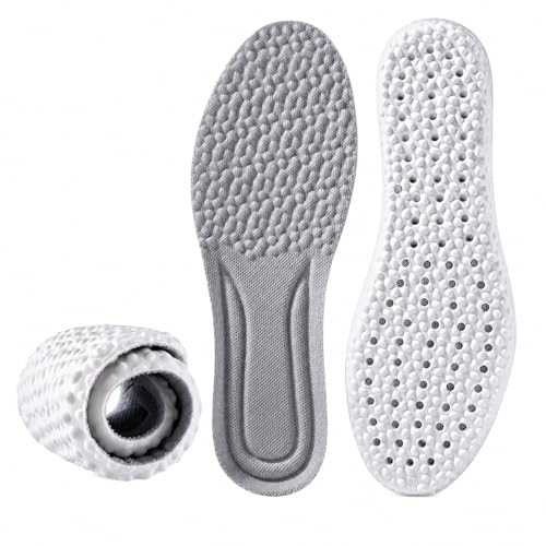 GLAMAXY Memory Foam Shoe Insoles, Elastic Shock Absorbing Height Increasing Sports Shoe Insoles For Men And Women Cuttable Soft Breathable Honeycomb Orthotic Replacement Inserts (Size EU 40-46) 1 Pair