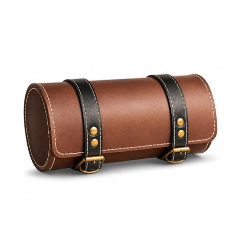FATHER AUTO Bike Tool Saddle Blet Lock Brown Bag Universal for Bike Saddle Bag Pu Leather Material 2