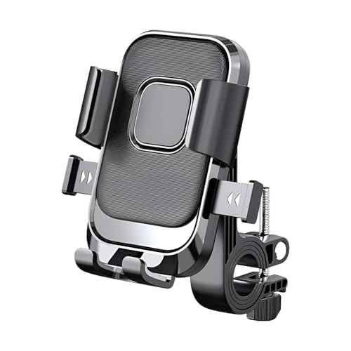HUMBLE— Bike Phone Holder for Handlebar, 360— Rotatable Motorcycle Mobile Mount, One-Touch Lock Phone Holder, Shock-Absorbent Clamp for 4—6.9 Inch Phones, Bicycle & Scooter Compatible (BK-088 Black)