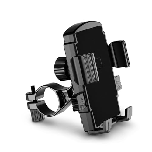 STRIFF Mounter Mobile Holder for Bikes, Motorcycle, Bicycles, Jaw Grip Bike Mobile Holder, Aluminium Handlebar Cellphone Holder for Maps - Black