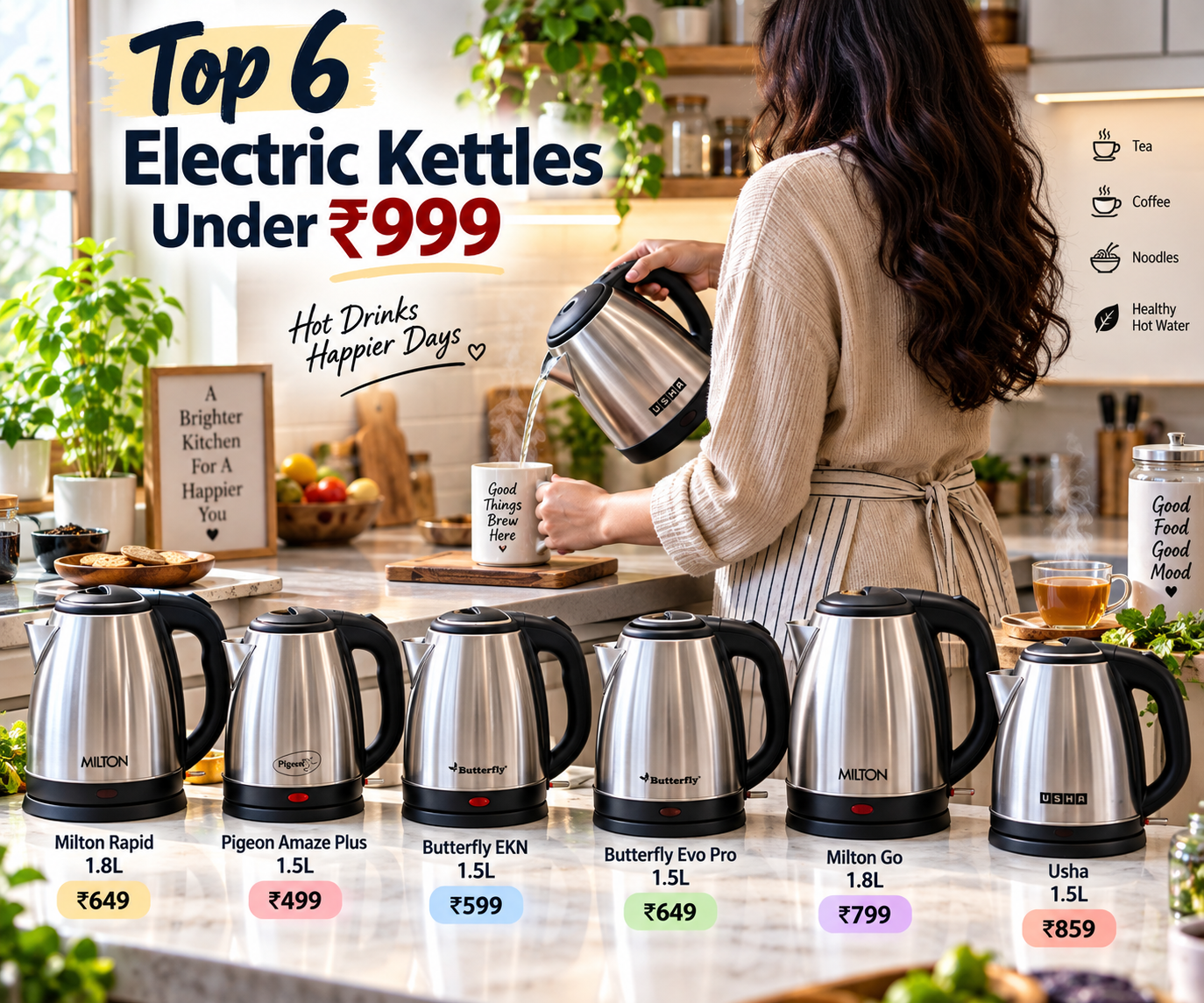 Top 6 Electric Kettles Under ₹999