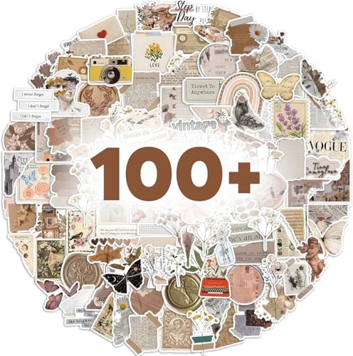 100+pcs - Mixed Vintage Stickers - Retro Stickers for Scrapbooks, Laptops, Guitars, Phones, Pads, Skateboards, Bicycles, Motorcycles, Helmets