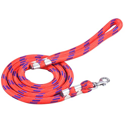 24 BH BAZAAR Dog Leash - 5 ft | Strong Leash for Dogs with Heavy Clip | Dog Rope for Medium and Small Dogs – Durable Pet Leash for Walking & Training - Red