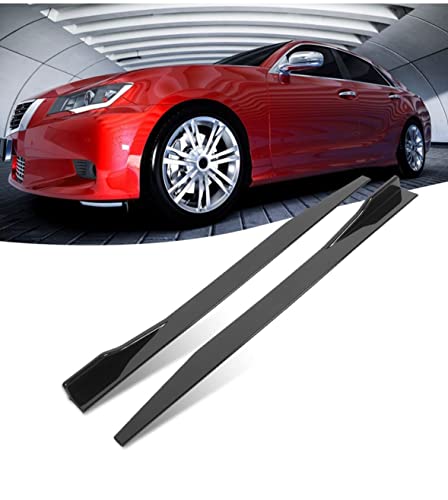 2pcs JDM 120CM Car Side Skirt Splitter, Wing Diffuser, Rocker Splitters, Car Body Styling Side Skirt, Lip Winglet Diffuser Universal 120cm/47.2in Glossy Black Compatible with All CAR