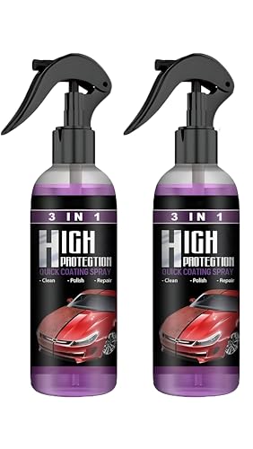 3 In 1 High Protection Fast Car Ceramic Coating Spray, Plastic Parts Refurbisher, Fast Fine Scratch Repair, Car Scratch Repair Spray, 200Ml, Pack Of 2