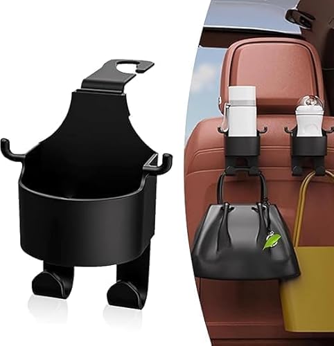 3 in 1 Multi-Functional Hook for Car Seat, Car Headrest Hidden Cup Hook Holder, Storage Organizer Hanger, Headrest Hooks, Drink Cup Holder with Hook, Car Travel Accessories (4)