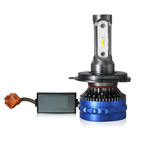 55W Car LED Headlight Bulbs H4, Hi/Lo Beam 5500LM Super Bright LED Headlight Conversion Kit 6500K Cool White, Plug & Play Driving Lamp Set of 1, Car Accessories