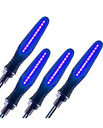 A4S AUTOMOTIVE & ACCESSORIES KTM Style Sleek Blue Led Indicators Universal Blue Color LED Bike Motorcycle Indicators Turning Lights for all bikes model Pack of 4 (Blue)
