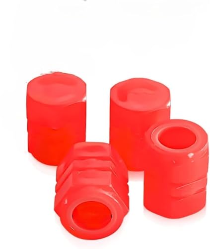 AARKRI SALES Tire Valve Caps – Durable, Leak-Proof, and Rust-Resistant Valve Stem Covers for Cars, Trucks, Motorcycles, and Bicycles, Universal Fit (Red, Pack of 4)