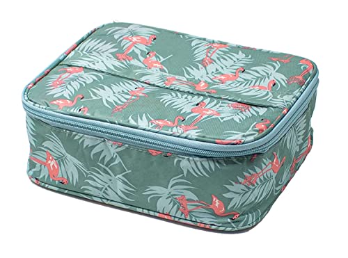 AB SALES Women's Makeup Skincare Bag, Travel Toiletry Bag, Large Cosmetic Bag Storage Bag with Adjustable Dividers, Customizable Partitions, Green Colour