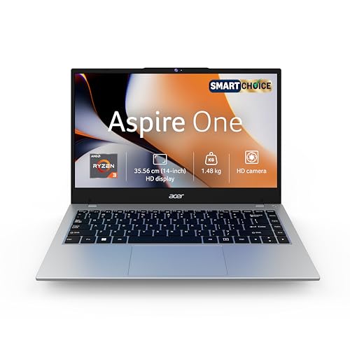 Acer Smartchoice Aspire One, AMD Ryzen 3-7320U, 8GB LPDDR5 RAM/ 256GB SSD, 14.0
