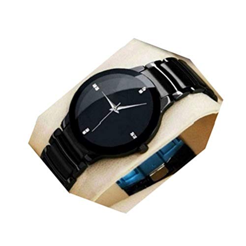 Acnos® Premium Black Dial Slim Line Full Black Strap Analogue Watches for Men Pack of - 1